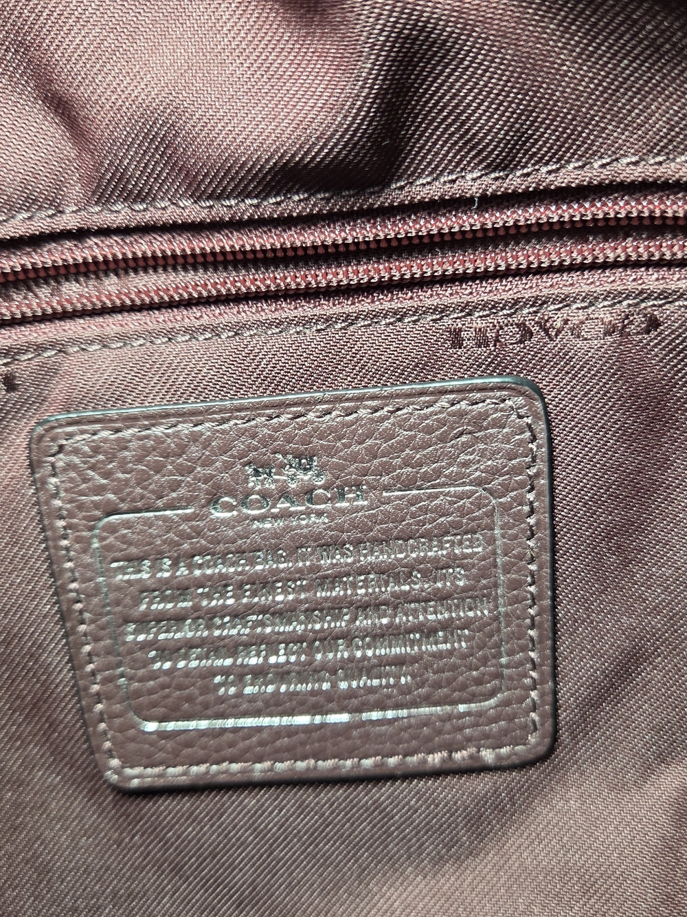 Coach Oxblood Patchwork Floral Print Edie Turn Lock Leather/Suede Shoulder Bag - Picture 7 of 8